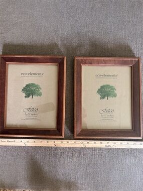 Fetco Wooden Picture Frames in Rich Brown - Set of 2